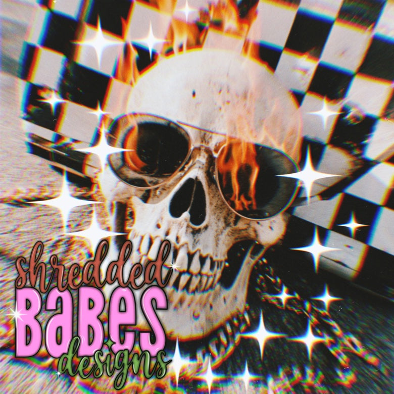 Flaming Shades Skull Background