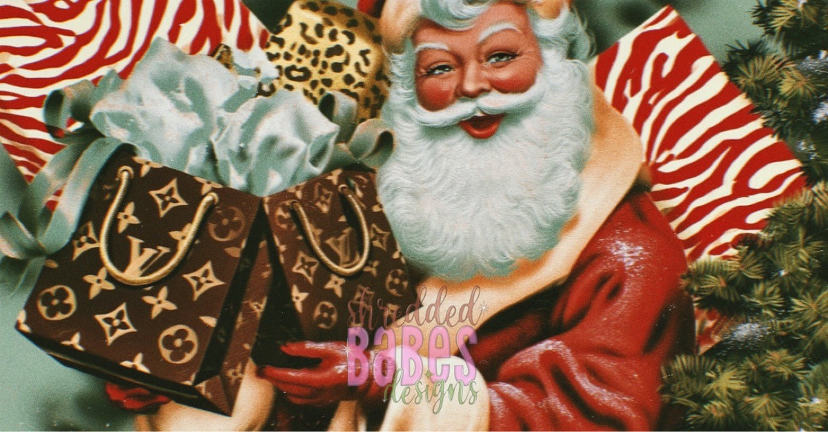 Christmas Banner — Santa LV Bags