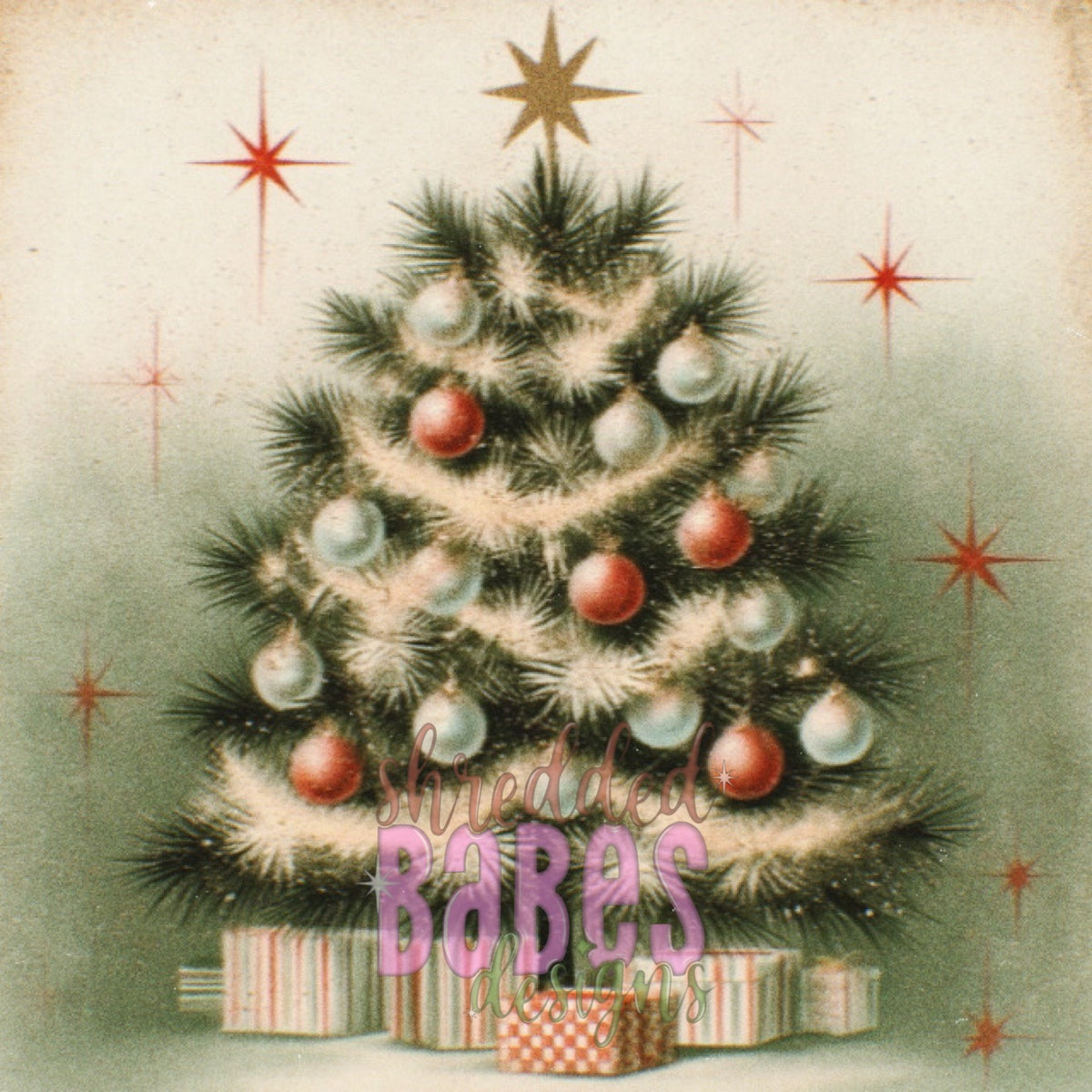 Christmas Background — Vintage Christmas Tree