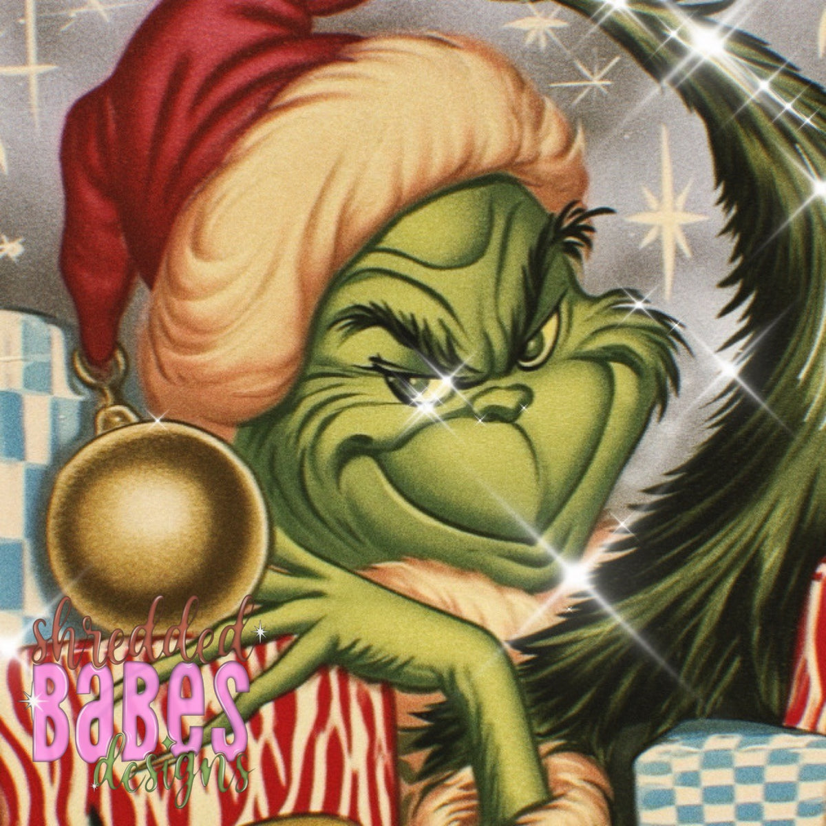 Christmas Background — Grinch Gold Ornament