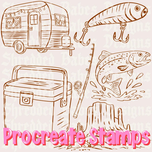We’re Outside Procreate Stamp Set
