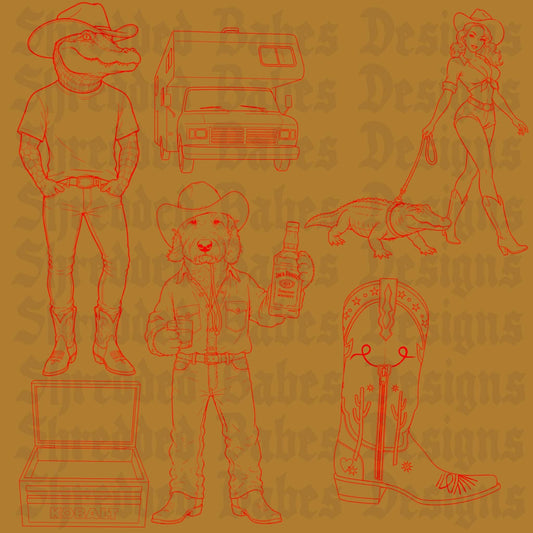 Western Babe Stamp Set • Semi Exclusive