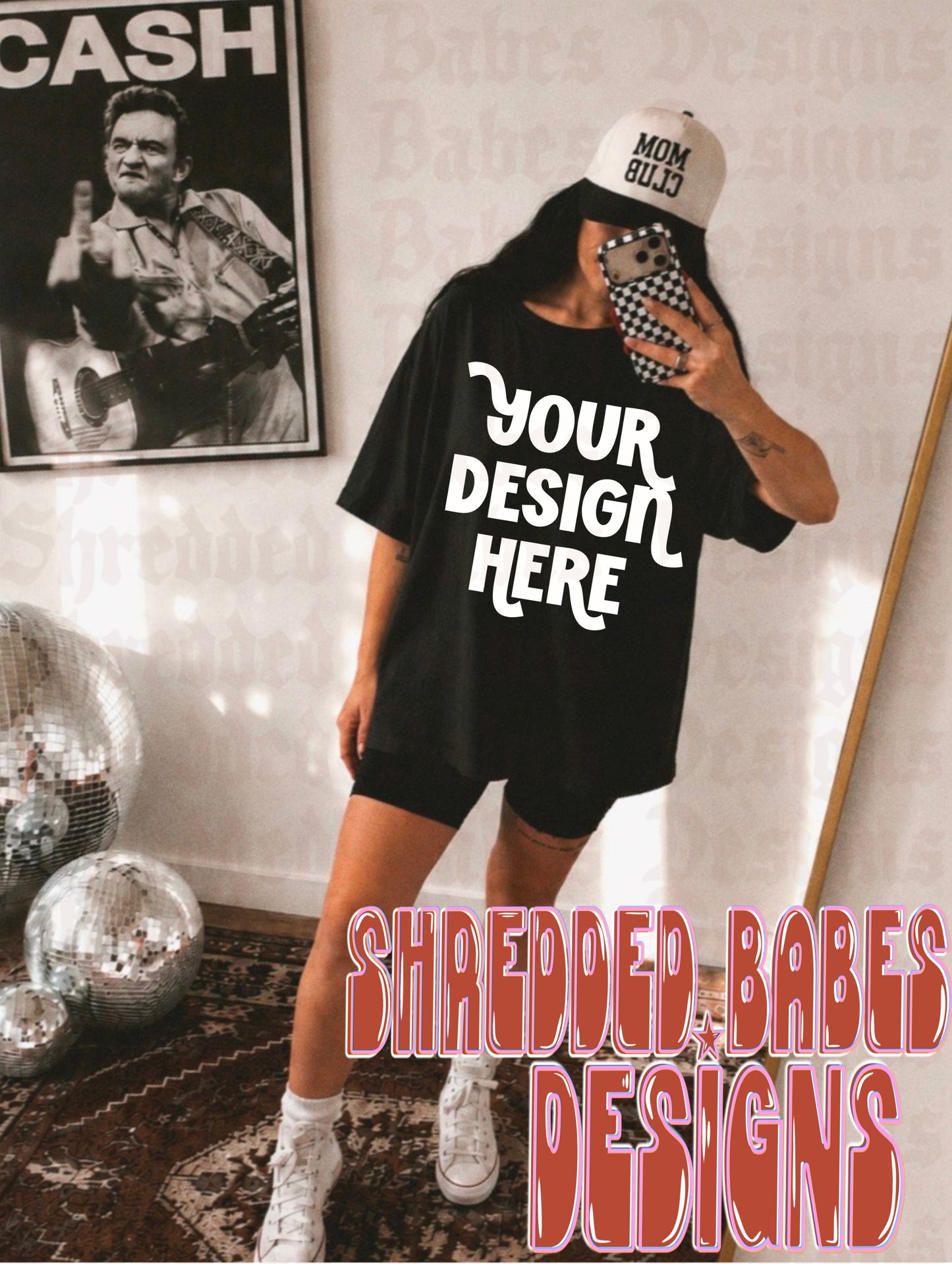 Cash Black Tee Mock Up