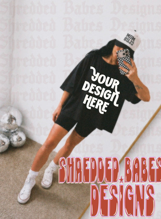 Black Disco Ball Tee Mock Up