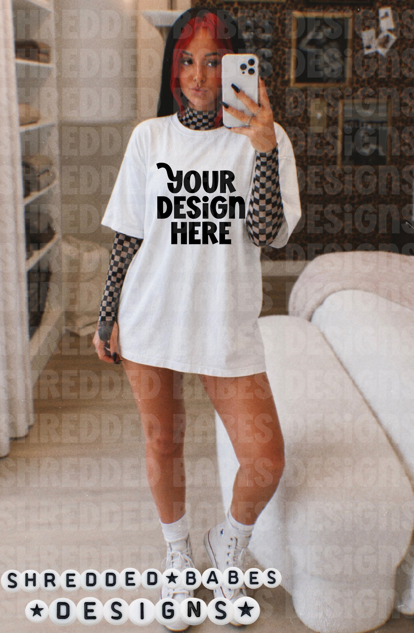 Girl White Tee Mock Up