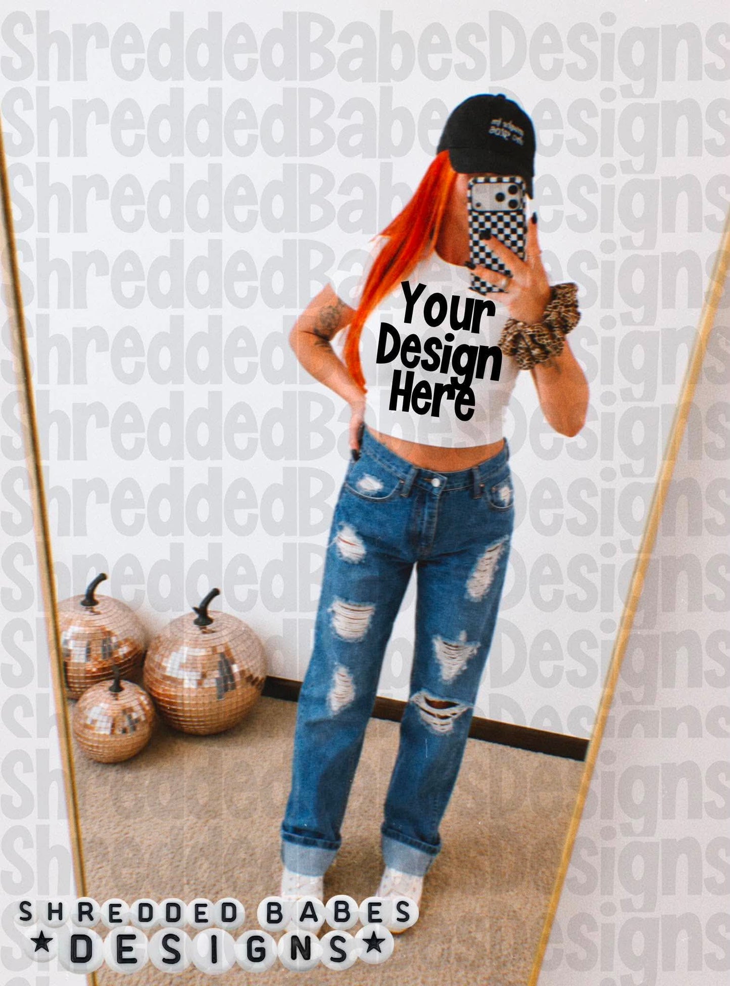 White Sweatshirt Model Mock Up