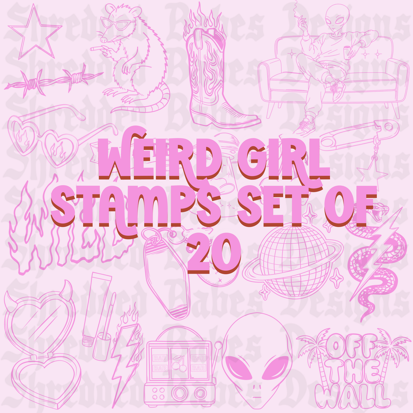 Weird Girl Procreate Stamp Set