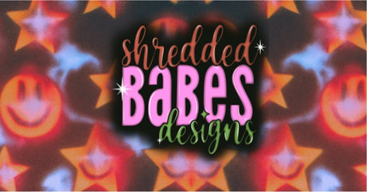 Airbrush Background — Orange Smiley Starburst