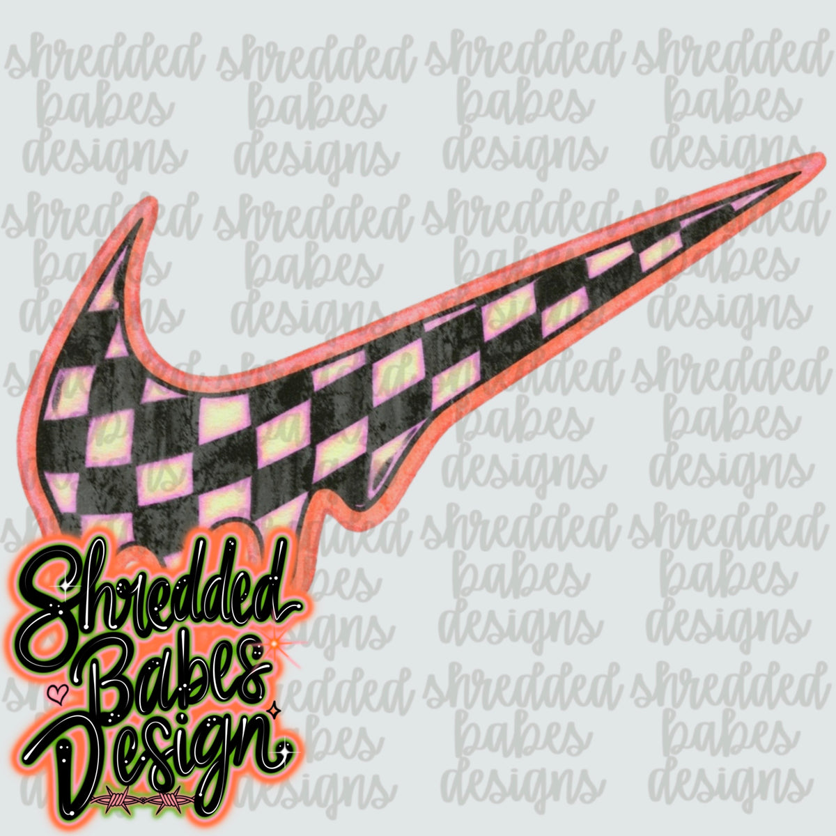 Nike Checkered Swoosh PNG mockup
