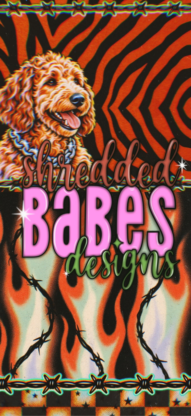 Golden Doodle Flame Zebra Phone Wallpaper