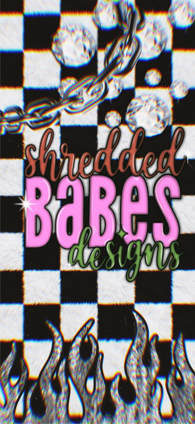Checkerboard Chains & Diamonds Phone Wallpaper