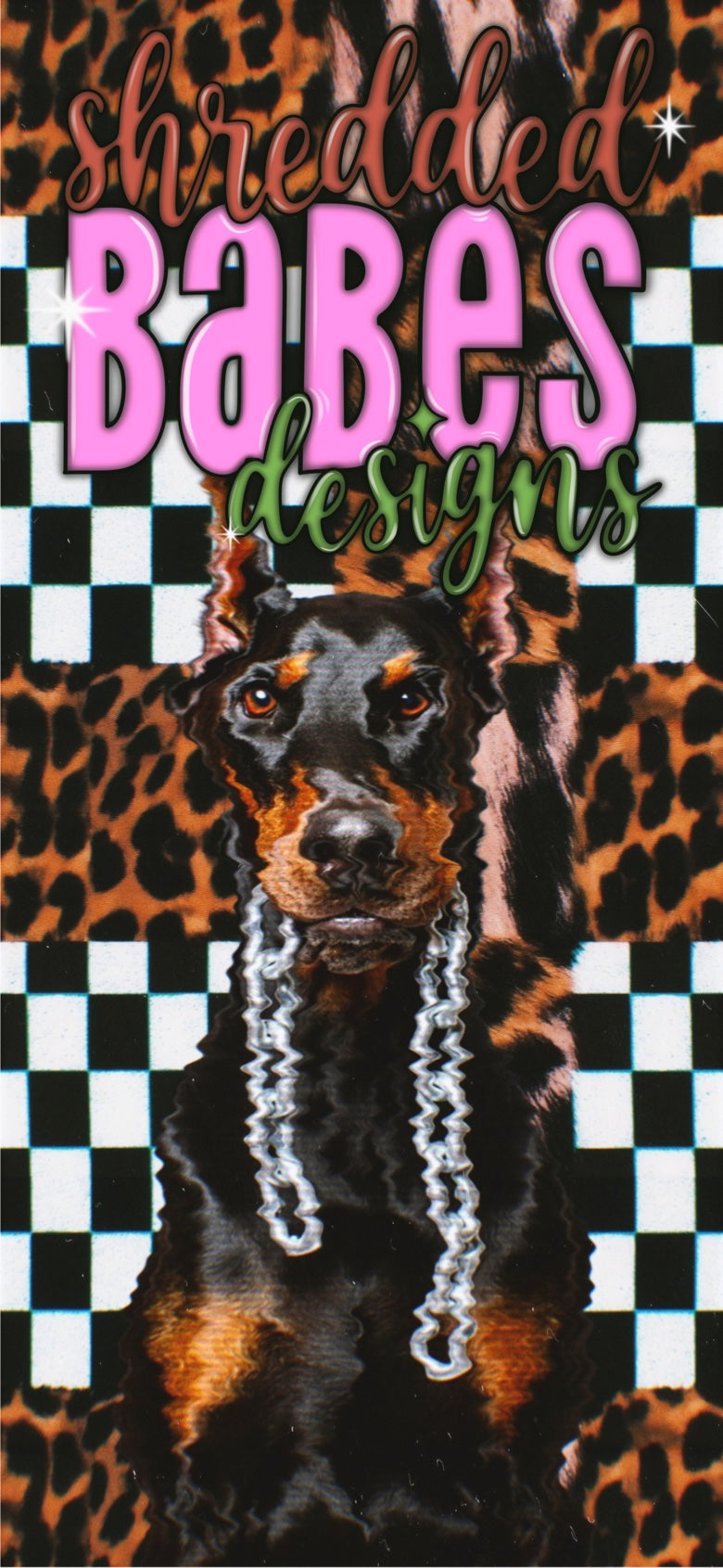Doberman Checkerboard Phone Wallpaper