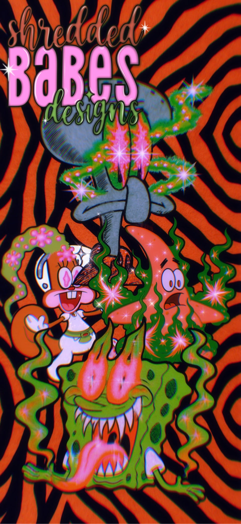 Trippy Toon Zebra Phone Wallpaper