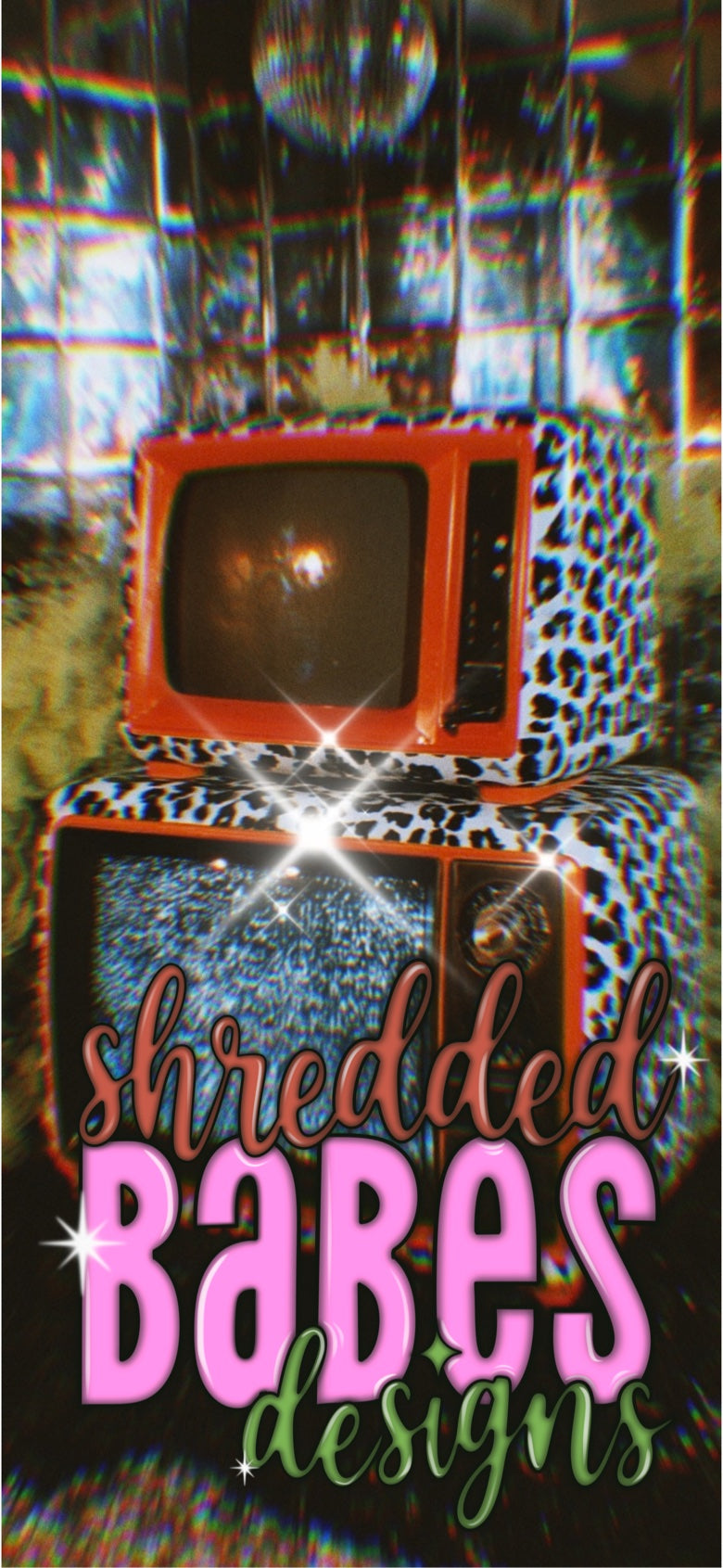 Retro Leopard TVs Phone Wallpaper