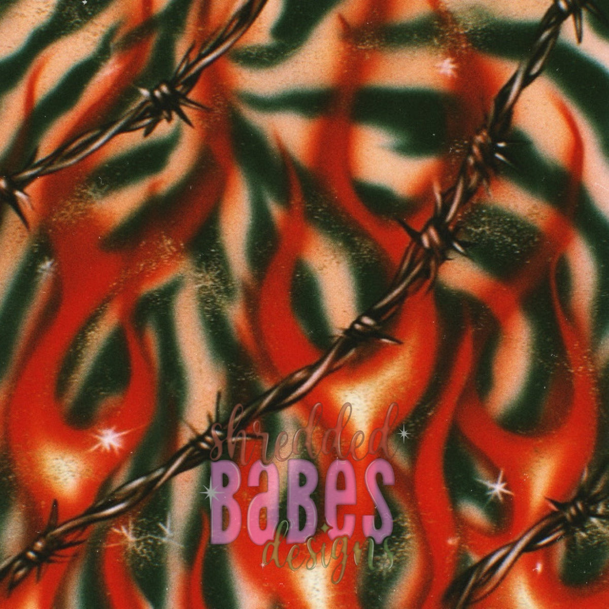 Christmas Background — Barbed Wire Flames
