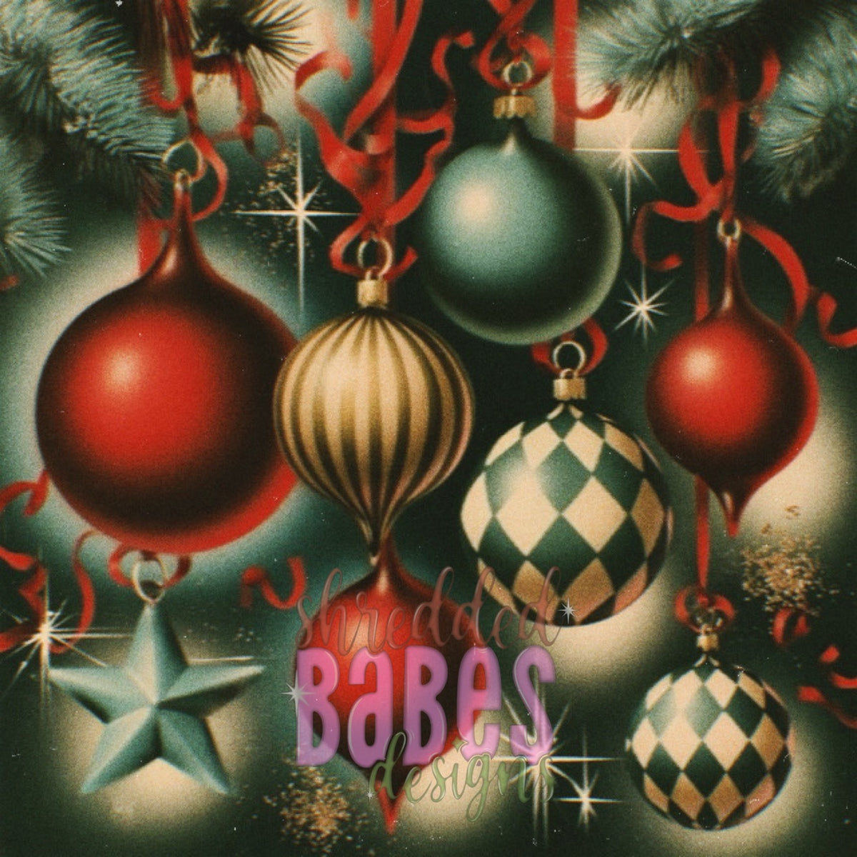 Christmas Background — Hanging Ornaments