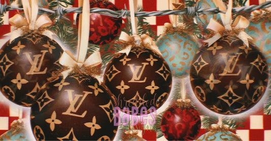 Christmas Banner — LV Ornaments Checkerboard