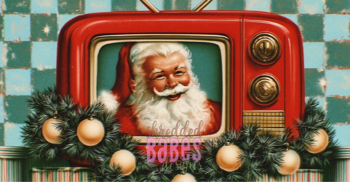 Christmas Banner — Santa TV Garland