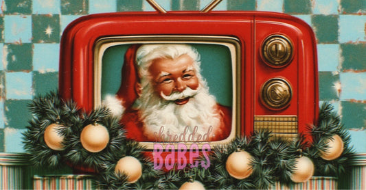 Christmas Banner — Santa TV Garland
