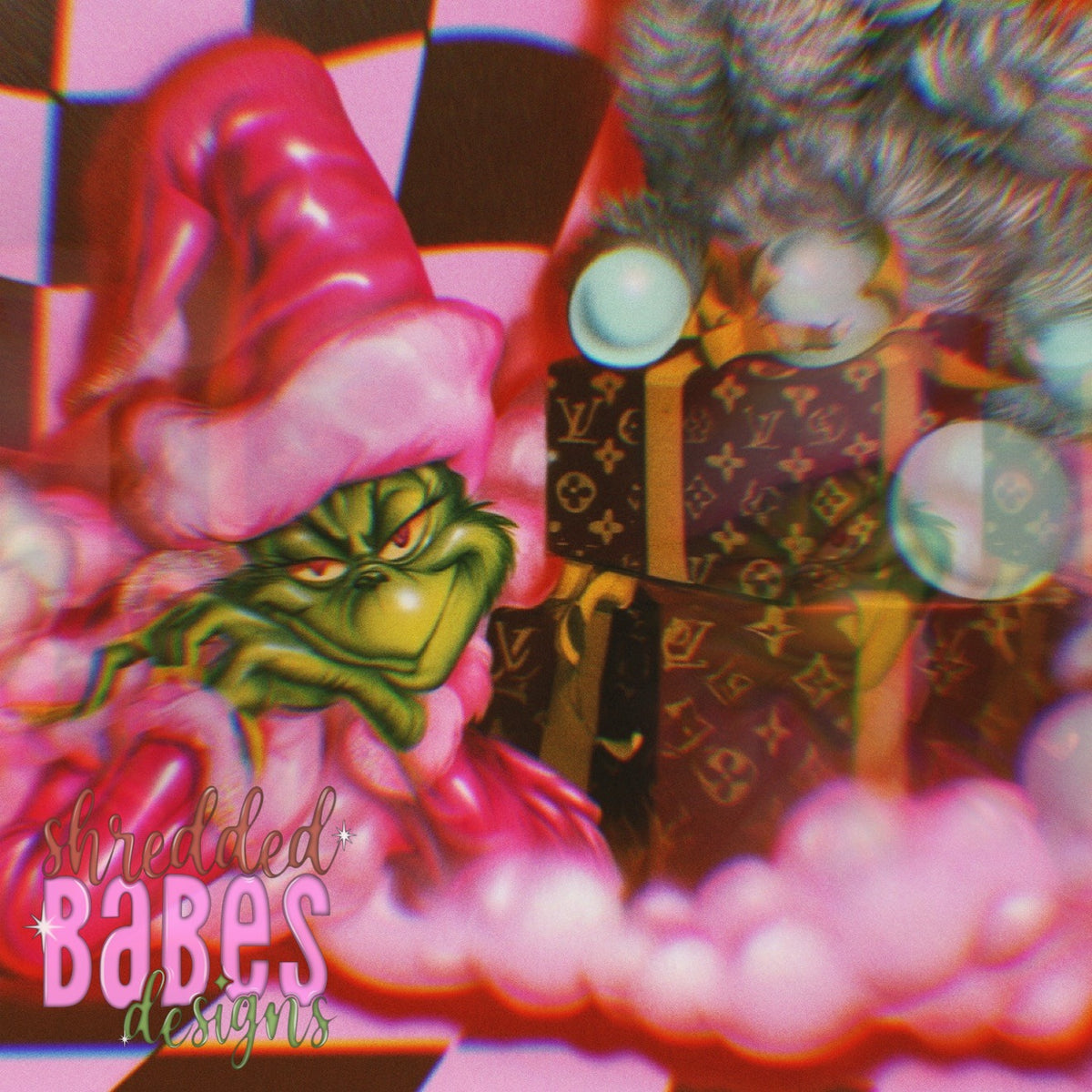 Christmas Background — Grinch Pink Gifts
