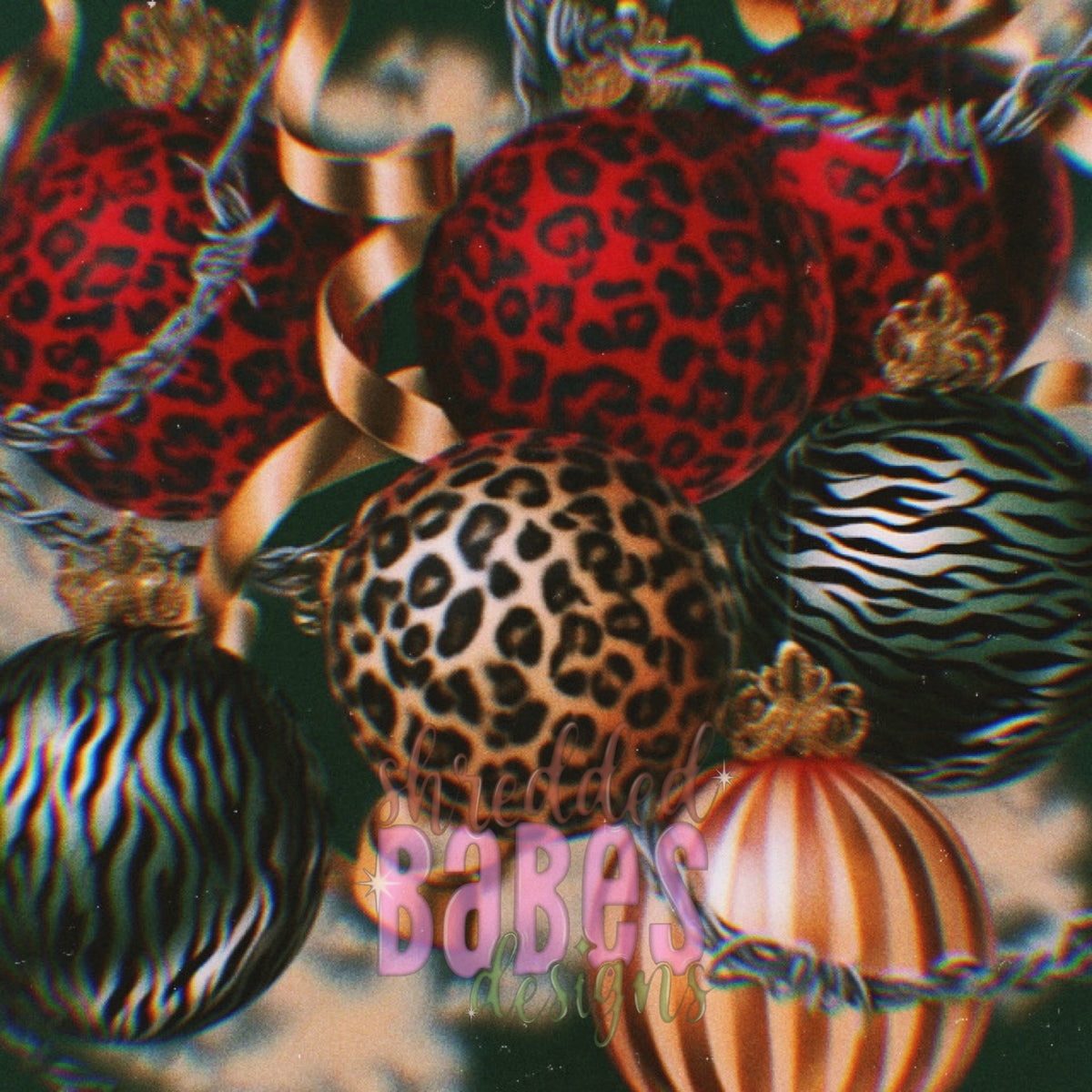 Christmas Background — Animal Print Ornaments