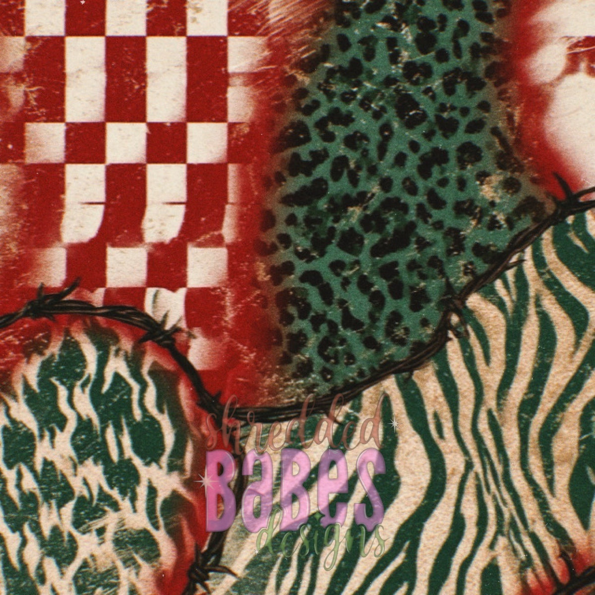 Christmas Background — Barbed Mix Checkerboard
