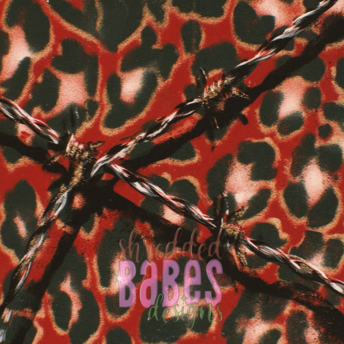Christmas Background — Barbed Red Green Leopard